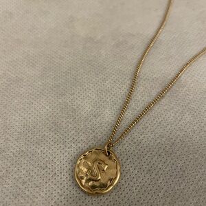 Banana Republic Gold Textured Pendant Necklace